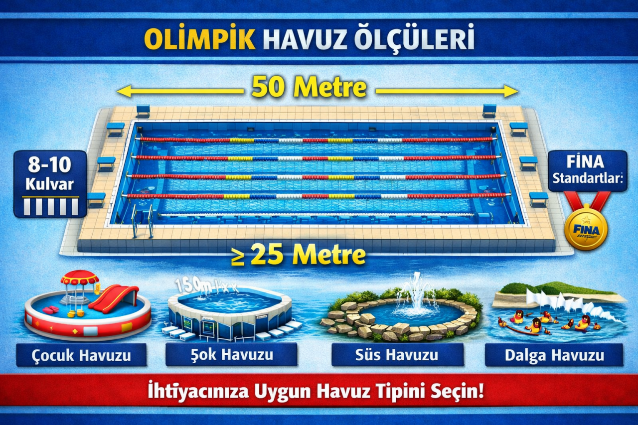 Olimpik havuz ölçüleri nedir?