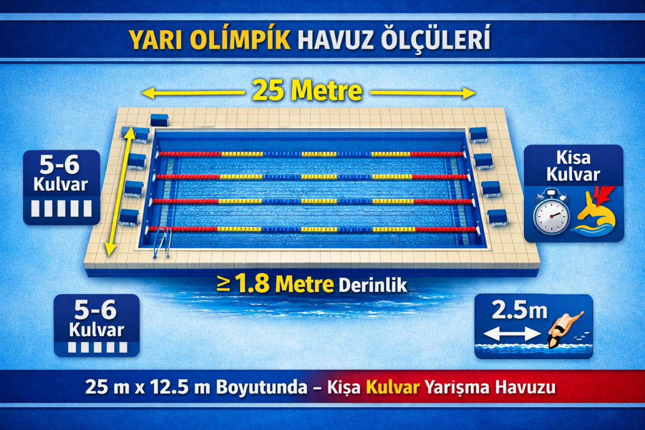 Yarı olimpik havuz ölçüleri nedir?