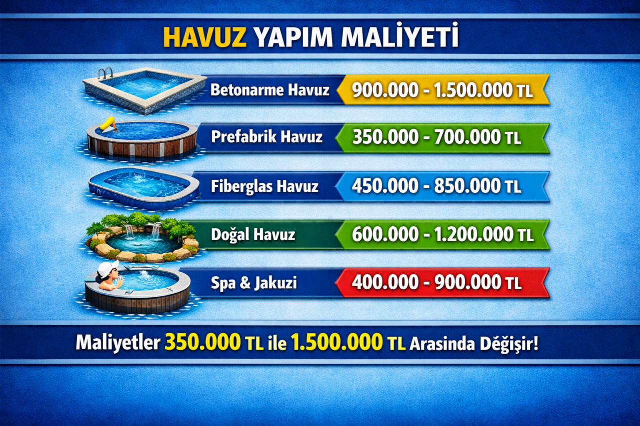 Havuz yapım maliyeti ne kadar? 