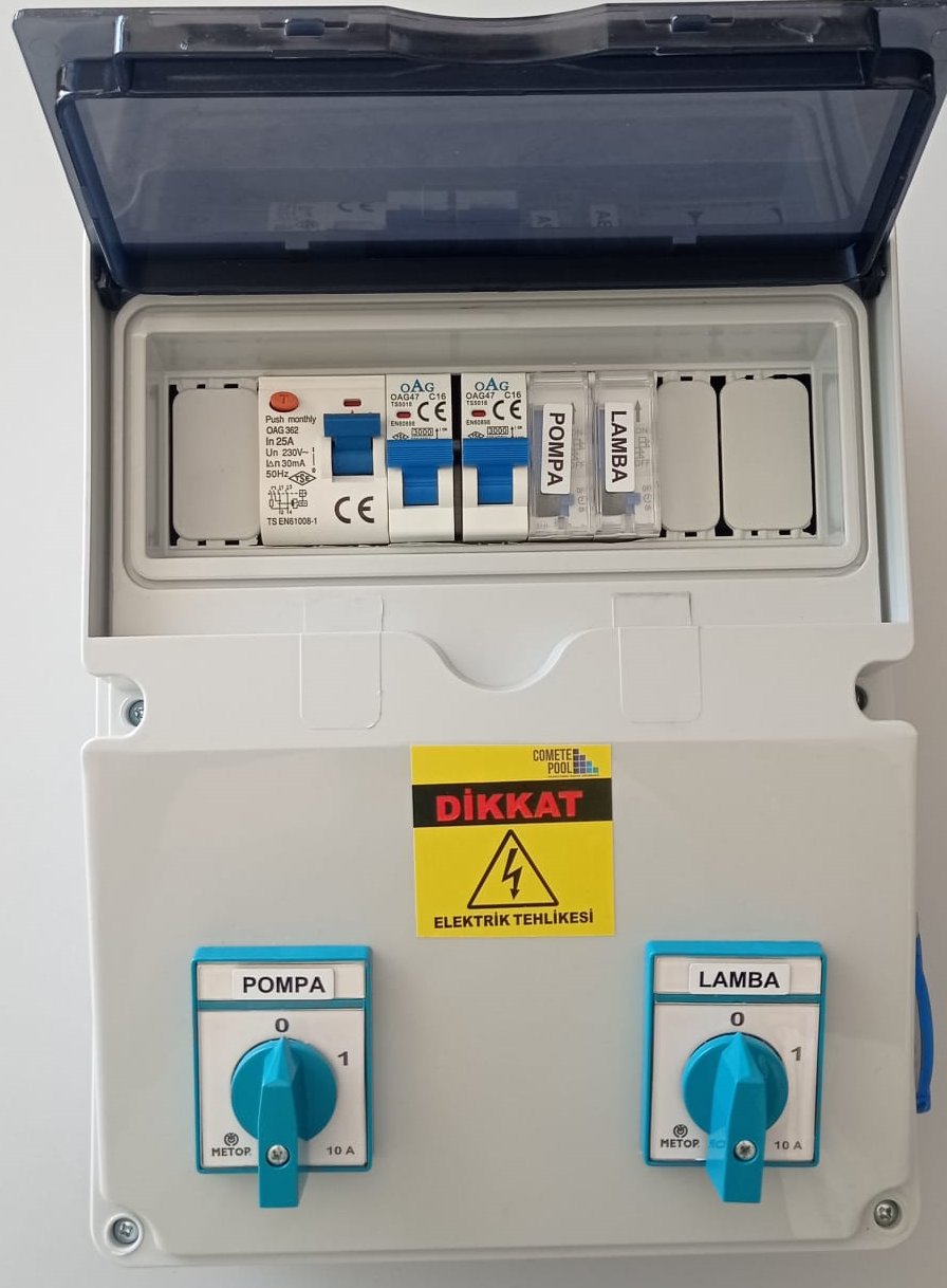 Havuz Elektrik Panosu Akım Korumalı 2 Zaman Saatli 220v