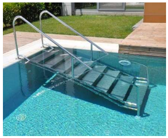 Eğimli Hidroterapi Havuz Merdiveni 4 Basamak 304 Kalite