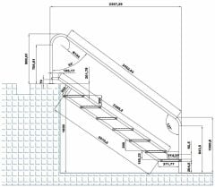Gemaş Eğimli Hidroterapi Havuz Merdiveni 304 Kalite 970 mm - 6 Basamak