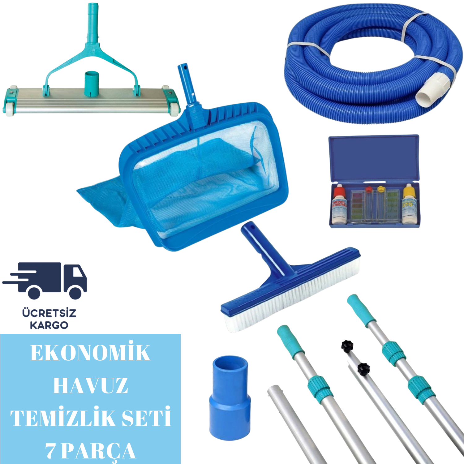 Havuz Temizlik Seti 50 mm 2 inç 7 Parça